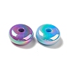 UV Plating Opaque Rainbow Iridescent Acrylic Beads X-PACR-D069-03-4