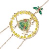 Glass Beads Wire Wrapped Brass Christmas Tree Pendant Decoration X1-HJEW-TA00235-4