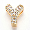 Brass Micro Pave Cubic Zirconia Charms KK-N254-217G-Y-1