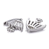 Brass Micro Pave Cubic Clear Zirconia  2-Loop Link Pendants KK-P192-01P-3