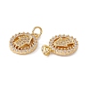 Brass Micro Pave Clear Cubic Zirconia Pendants KK-G439-38G-2