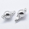 Anti-Tarnish Rhodium Plated 925 Sterling Silver Box Clasps STER-F037-017P-8mm-2