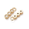Brass Micro Pave Clear Cubic Zirconia Charms KK-C253-02B-G-2