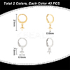 40Pcs 2 Colors 304 Stainless Steel Leverback Earring Findings STAS-UN0046-30-3