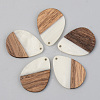 Opaque Resin & Walnut Wood Pendants RESI-S389-010A-C04-1