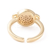 Brass Micro Pave Clear Cubic Zirconia Cuff Rings RJEW-F102-11G-3