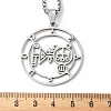 201 Stainless Steel Demon Seal Sigil Pendant Necklaces NJEW-H065-17P-3