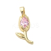 Brass Micro Pave Cubic Zirconia Pendants KK-E105-01G-03-1
