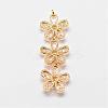 Brass Micro Pave Cubic Zirconia Links ZIRC-A003-02G-2