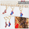 Alloy Enamel Socks Charm Locking Stitch Markers HJEW-PH01673-4