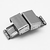 Tarnish Resistant Rectangle 201 Stainless Steel Watch Band Clasps LS-STAS-F067-05-1