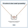 1Pc Brass Pave Natural Rose Quartz Hexagon Pendant Necklaces NJEW-LP0009-34-2
