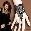 Gothic Style Retro Alloy Lace Flower Link Rings Bracelets for Women WG15940-10-1