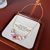 Brass Rhinestone & Imitation Pearl Colorful Flower Bib Necklaces FS-WGF5859-01-1