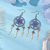 304 Stainless Steel with Glass Dangle with Natural Agate Stud Earring EJEW-MZ00185-02-2