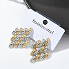 304 Stainless Steel Two Tone Stud Earrings for Women LS-STAS-Z117-03GP-1