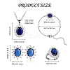 Cubic Zirconia Oval Pendant Necklace & Link Bracelet & Cuff Ring & Stud Earrings SJEW-SZC0001-01C-2