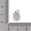 Rack Plating Brass Micro Pave CLear Cubic Zirconia Charms KK-E110-14P-Q-3