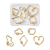 Fashewelry 5Pcs 5 Styles Brass Screw Carabiner Lock Charms KK-FW0001-12-1