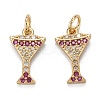 Brass Cubic Zirconia  Charms X1-ZIRC-C024-13G-1
