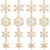16Pcs 4 Styles Christmas Brass Micro Pave Cubic Zirconia Pendants KK-SC0006-95-1