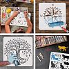 FINGERINSPIRE 4 Sheets 4 Styles Plastic Drawing Painting Stencils Templates Sets DIY-WH0172-949-4