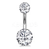 Clear Cubic Zirconia Belly Button Rings WG9960A-27-1
