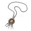 Retro Style Glass & Acrylic & CCB Beads Pendant Necklaces NJEW-Q349-02A-1