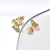 Rack Plating Brass Micro Pave Clear Cubic Zirconia Stud Earrings EJEW-K299-01G-5