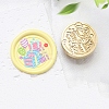 Golden Tone Wax Seal Brass Stamp Heads AJEW-U008-02G-03-1