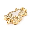 Brass Cubic Zirconia with Shell Pendants KK-K342-11G-3
