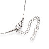 Brass Cubic Zirconia Heart Planet Pendant 304 Stainless Steel Chain Necklaces NJEW-T018-06P-3