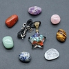 7 Chakra Tumbled Stone & Star Pendant Necklace Mixed Natural Gemstone Healing Stones Set PW-WG21137-01-2