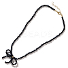 Glass Bowknot Pendant Necklace for Women WA7912-2-1