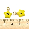 Star Rack Plating Brass Enamel Charms KK-Q804-07G-3