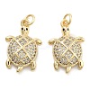 Brass Pave Clear Cubic Zirconia Pendants KK-U009-12N-G-1