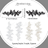 3 Pairs 3 Style Rose Pattern Polyester Computerized Embroidered Appliques DIY-FG0003-96-2