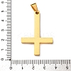 304 Stainless Steel Christian Inverted Cross Pendants STAS-F323-10G-3