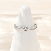 925 Sterling Silver Micro Pave Clear Cubic Zirconia Adjustable Finger Rings for Women RJEW-G351-01P-1