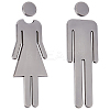 1 Set Plastic Bathroom Sign Stickers AJEW-GF0005-94A-1