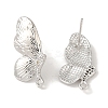 Brass Micro Pave Cubic Zirconia Studs Earring Findings KK-K371-16P-2