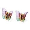 Film Butterfly Stud Earrings with Cubic Zirconia KK-K375-01G-2