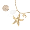Summer Beach 304 Stainless Steel Starfish Dolphin & Natural Freshwater Shell Teardrop Pendant Necklaces for Women NJEW-JN05402-3