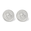 304 Stainless Steel Flat Round with Sun Stud Earrings EJEW-D281-24S-1