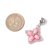 Dyed Synthetic Imperial Jasper & Glass Seed Beaded Star European Dangle Charms PALLOY-MZ00693-04-2