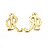 Golden Plated Alloy Letter Pendants X-PALLOY-J718-01G-R-1