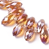 Electroplate Glass Faceted Teardrop Beads Strands EGLA-D014-33-3