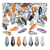 70Pcs 7 Colors Full Rainbow Plated Faceted Teardrop Glass Beads EGLA-PH0001-64-6