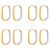 4Pairs 304 Stainless Steel Two Tone Hoop Earrings EJEW-UN0003-12-1