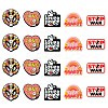 20Pcs 5 Styles Stop War Love Peace Themen Silicone Focal Beads SIL-CJ0002-11-1